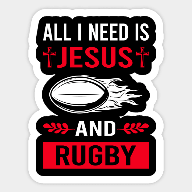 I Need Jesus And Rugby Sticker by Good Day
